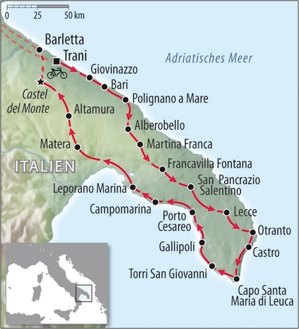 Landkarte Apulien